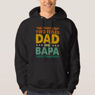 Veste À Capuche J'Ai Deux Titres Papa Et Bapa Retro Color Papa Fa