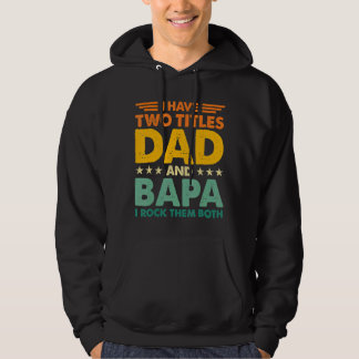 Veste À Capuche J'Ai Deux Titres Papa Et Bapa Retro Color Papa Fa