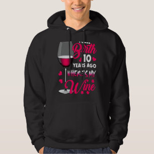 Veste À Capuche J'ai donné naissance il y a 10 ans où est mon vin