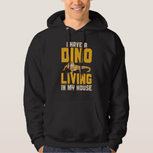 Veste À Capuche J'ai un Dino Vivant Dans Ma Maison Lézard Barbu Dr