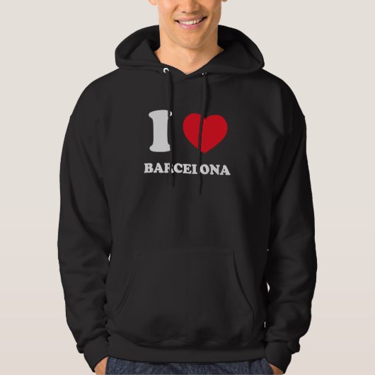 Veste À Capuche J'aime cœur Barcelone (Devant)