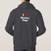 Veste À Capuche J'aime des chiens d'abri (Dos)