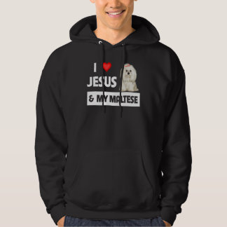 Veste À Capuche J'Aime Jésus Et Mon Chien Maltais Maman Papa Malti