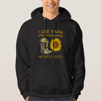 Veste À Capuche J'Aime La Ferme Et Le Tournesol Et Peut-Être 3 Per