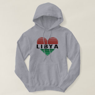 Veste À Capuche J'aime la Libye, le coeur libyen