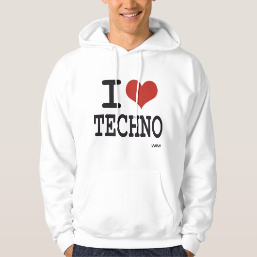 Veste À Capuche J'aime la techno (Devant)
