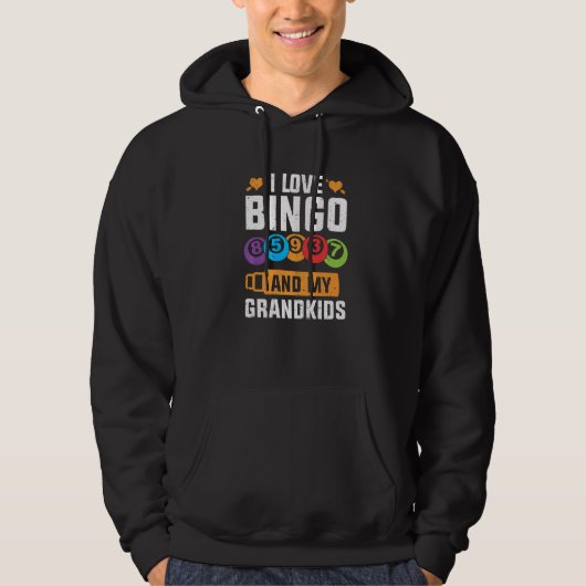 Veste À Capuche J'Aime Le Bingo Et Mes Petits-Enfants Funny Bingo  (Devant)