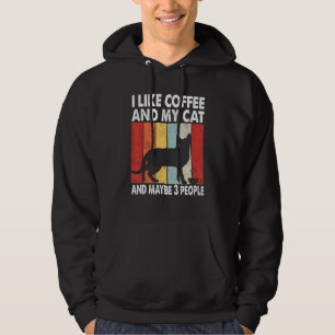 Veste À Capuche J'Aime Le Café Et Mon Chat Peut-Être 3 Personnes V