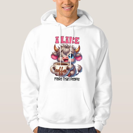 Veste À Capuche J'aime le café plus que les gens (Devant)