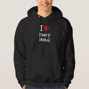 Veste À Capuche J'aime le coeur de Heavy Metal personnalisé
