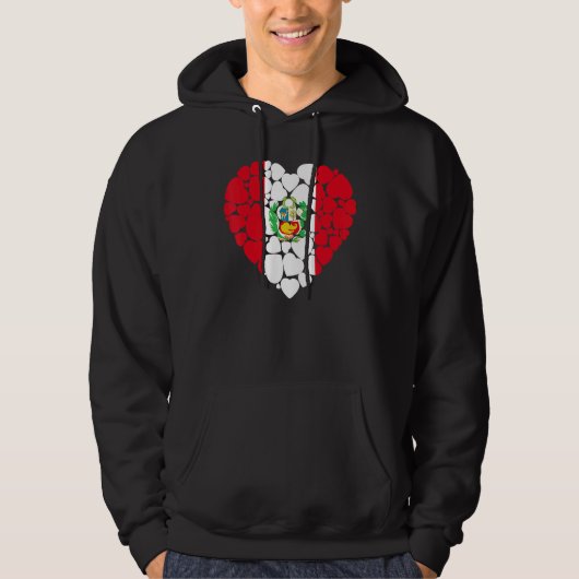 Veste À Capuche J'aime le drapeau péruvien péruvien (Devant)