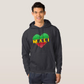 Veste À Capuche J'aime le Mali, coeur malien (Devant entier)