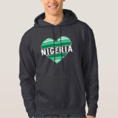 Veste À Capuche J'aime le Nigeria, le coeur nigérian (Devant)