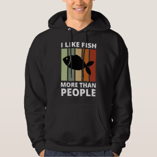 Veste À Capuche J'Aime Le Poisson Plus Que Les Gens Citations De P