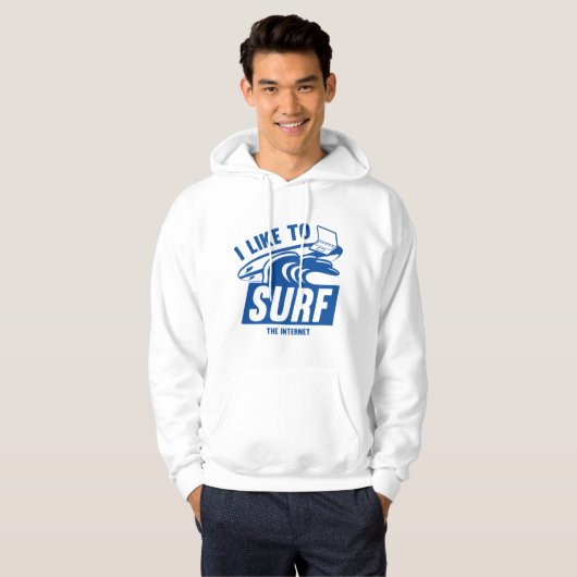Veste À Capuche J'Aime Le Surf D'Internet (Devant entier)