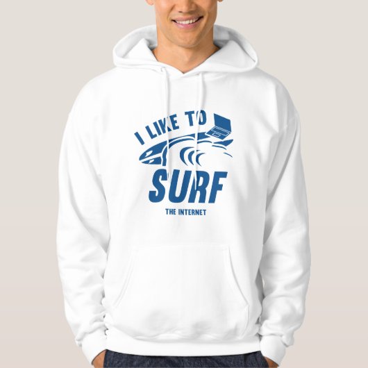 Veste À Capuche J'Aime Le Surf D'Internet (Devant)