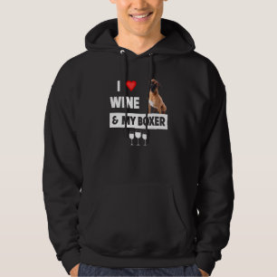 Veste À Capuche J'Aime Le Vin Et Mon Boxer Bulldog Maman Papa Boir