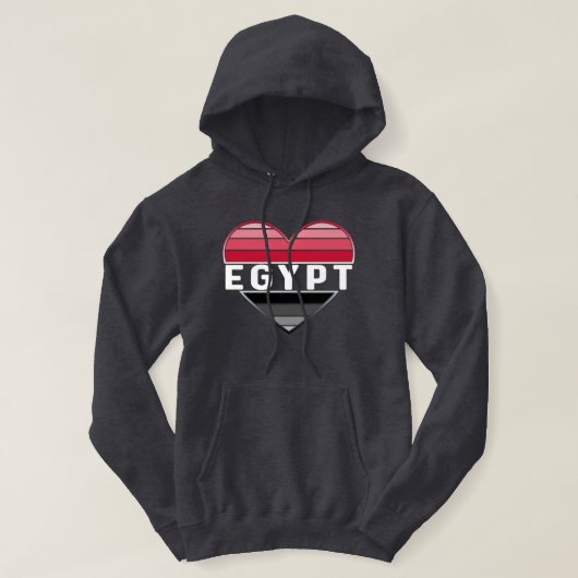 Veste À Capuche J'aime l'Egypte, le coeur égyptien (Design devant)