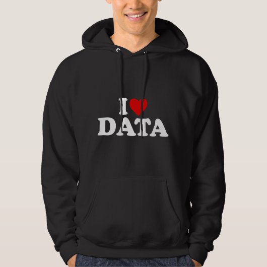 Veste À Capuche J'aime les données - Cœur (Devant)