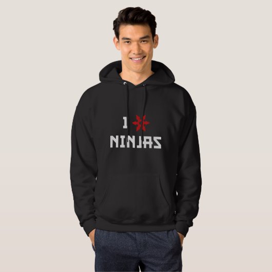Veste À Capuche J'aime les Ninjas (Devant entier)