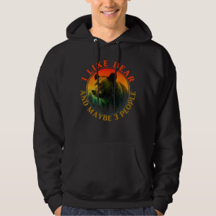Veste À Capuche J'aime les ours et peut-être 3 personnes