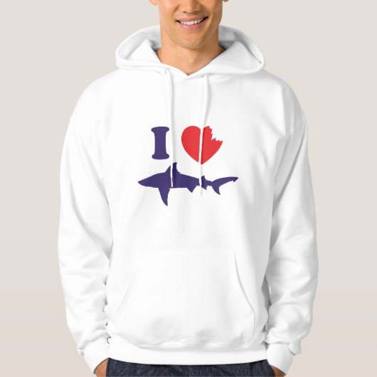 Veste À Capuche J'aime les requins (Devant)