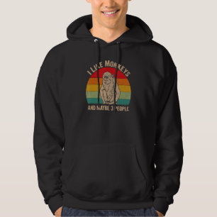 Veste À Capuche J'Aime Les Singes Et Peut-Être 3 Personnes Monkey