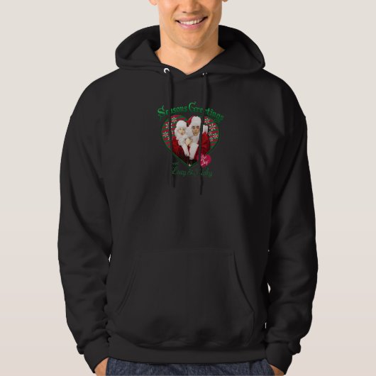Veste À Capuche J'aime Lucy Joyeuses Fêtes (Devant)