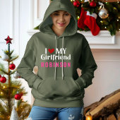 Veste À Capuche J'Aime Ma Fille Élégante Noire