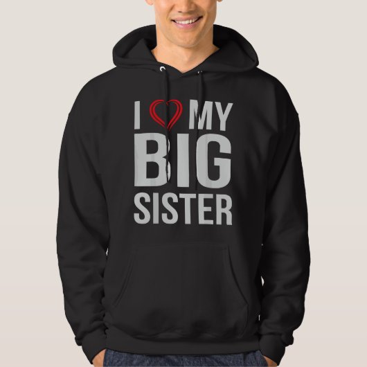 Veste À Capuche J'aime ma grande sœur (Devant)