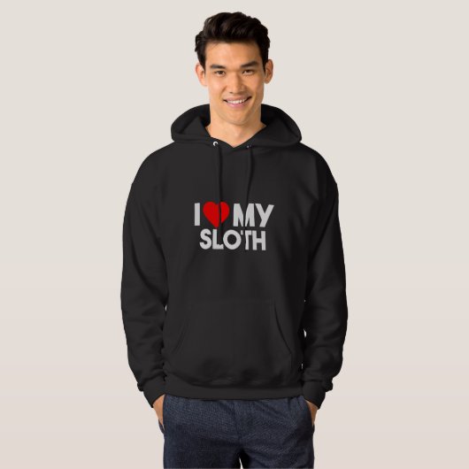 Veste À Capuche J'Aime Ma Sloth Nap Sloth Lazy (Devant entier)