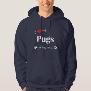 Veste À Capuche J'aime mes carlins (les chiens multiples)