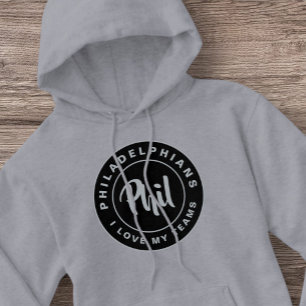 Veste À Capuche J'Aime Mes Équipes Ville Philly Fraternellement Vi
