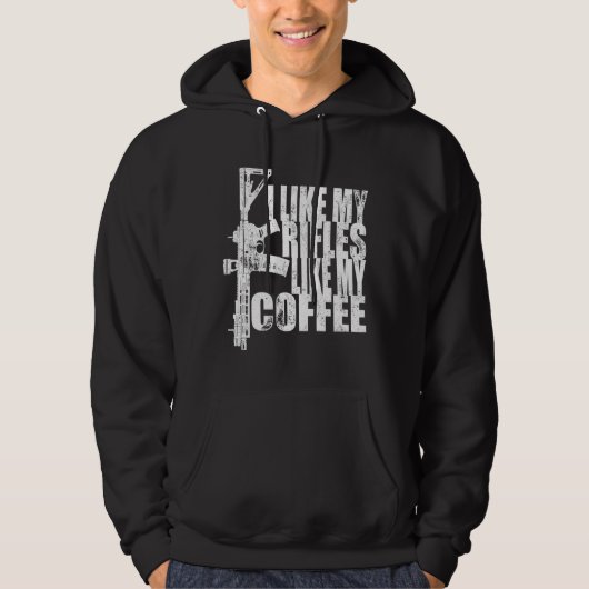 Veste À Capuche J'Aime Mes Fusils Comme Mon Café (Devant)