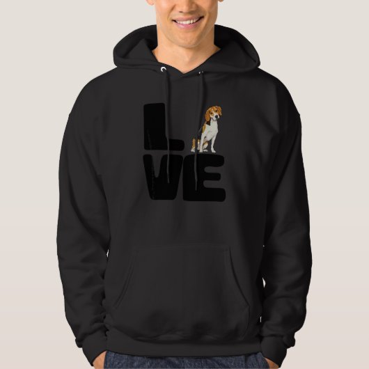 Veste À Capuche J'aime mon chien Beagle (Devant)