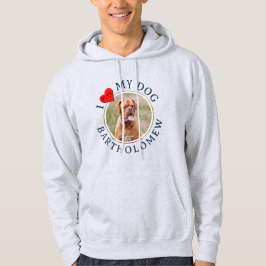 Veste À Capuche J'AIME MON CHIEN personnalisé (Devant)