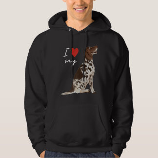 Veste À Capuche J'aime mon chien Pointer Anglais blanc et feu Ragl