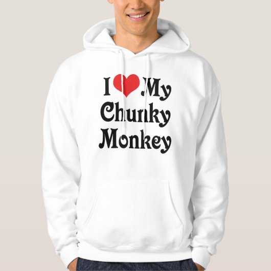 Veste À Capuche J'aime mon Chunky Monkey (Devant)