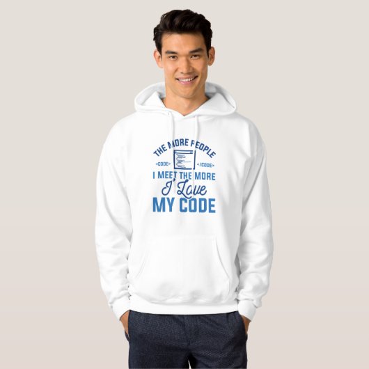 Veste À Capuche J'aime mon code (Devant entier)