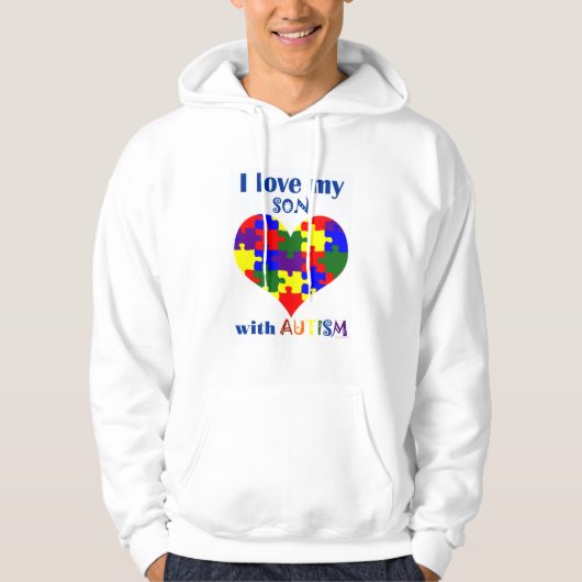 Veste À Capuche J'aime mon fils avec l'autisme (Devant)