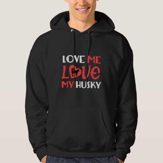 Veste À Capuche J'Aime Mon Husky (Devant)