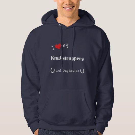 Veste À Capuche J'aime mon Knabstruppers (les chevaux multiples) (Devant)