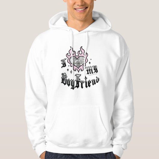 Veste À Capuche J'aime mon petit ami - Rose - DingusDesign (Devant)
