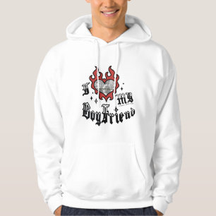 Veste À Capuche J'aime mon petit ami - Rouge - DingusDesign