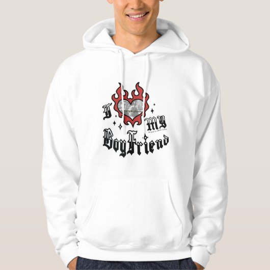 Veste À Capuche J'aime mon petit ami - Rouge - DingusDesign (Devant)