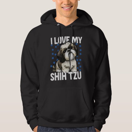 Veste À Capuche J'aime mon Shih Tzu (Devant)