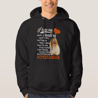 Veste À Capuche J'Aime Mon Sock Voler Leash Pulling Pomeranian F