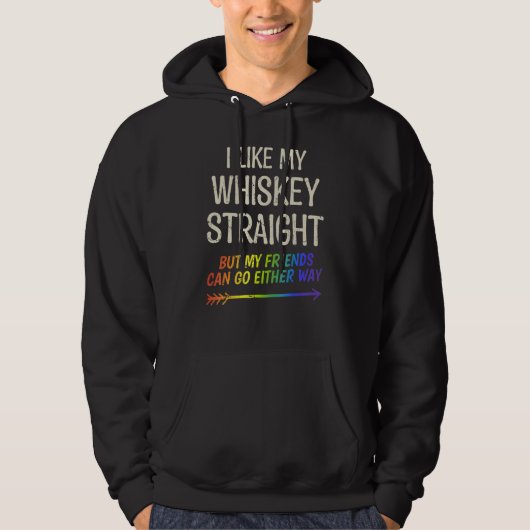 Veste À Capuche J'Aime Mon Whiskey Straight Fière Lgbt Pride Best  (Devant)