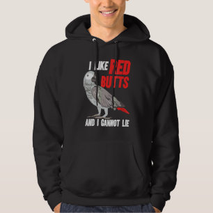 Veste À Capuche J'Aime Red Butts African Grey Parrot Congo Bird