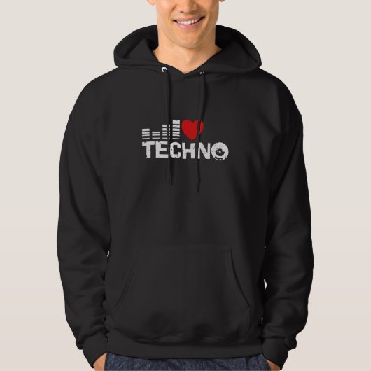 Veste À Capuche J'aime Techno (Devant)